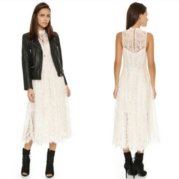 Free People Angel Rays White Midi Lace Dress - Picture 8 of 8